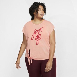 Top Nike Dri-FIT Maneca Scurta Graphic Training (Plus Size) Dama Roz Rosii | FOYT-74329